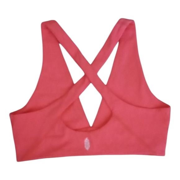 New Free People Movement Sports Bra Neon Coral Size Small - Picture 2 of 3